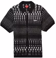Supreme Gradient Grid Zip Up Polo Black Supreme Gradient Grid Zip Up Polo Black
