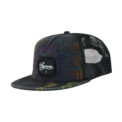 Supreme Gradient Jacquard Denim Mesh Back 5-Panel 'Black'