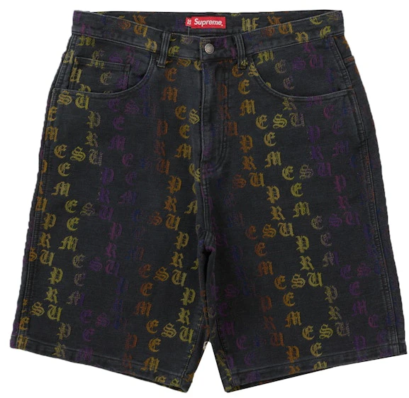 supreme-gradient-jacquard-denim-short-black