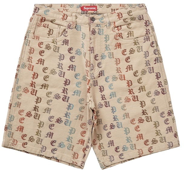 supreme-gradient-jacquard-denim-short-tan