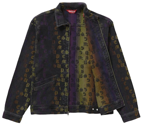 Supreme 渐变提花牛仔工作夹克'黑色' Lookbook Supreme 渐变提花牛仔工作夹克'黑色'