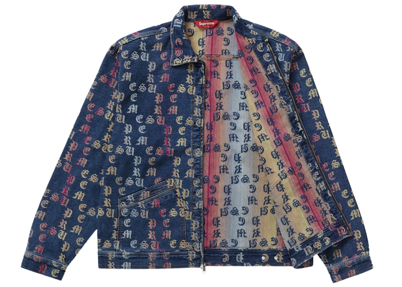 Lookbook シュプリーム グラデーション デニムジャケット (青)
