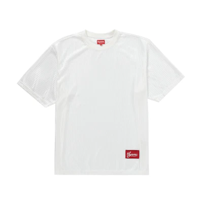 Supreme Gradient Mesh Stripe Jersey White