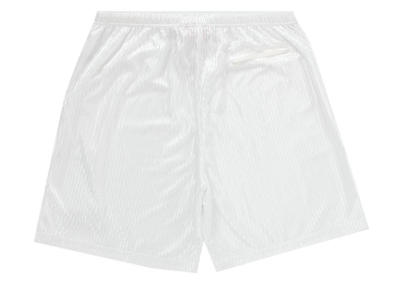 Order Supreme Pantalón Corto Blanco con Rayas de Malla Degradadas