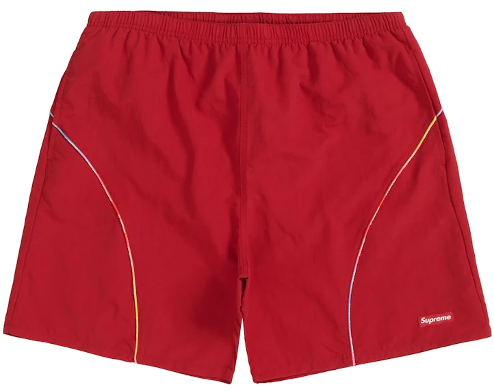 supreme-gradient-piping-water-short-red
