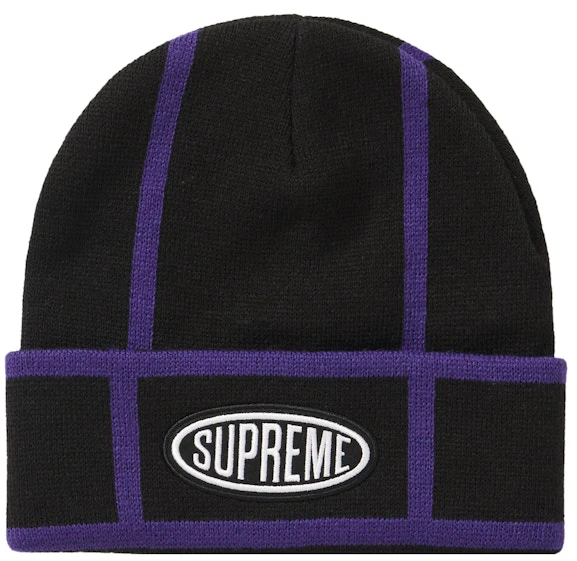 supreme-grid-beanie-black