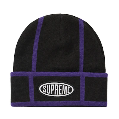 Supreme Grid Beanie Black