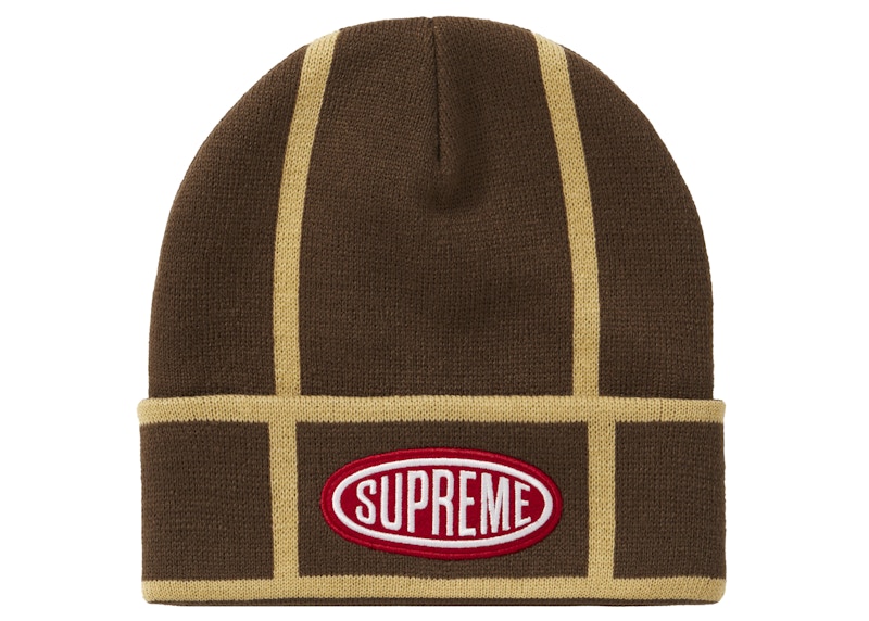 Supreme Grid Beanie Brown