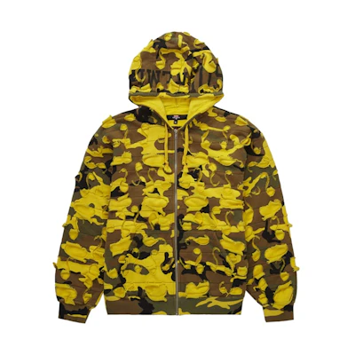 Supreme Griffin Zip Up Hooded Sweatshirt Yellow Camo