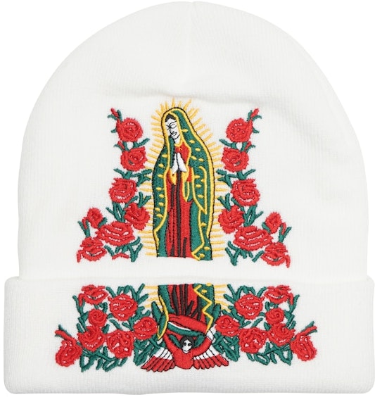 supreme-guadalupe-beanie-white