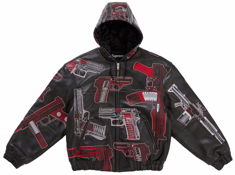 supreme-guns-embroidered-hooded-leather-jacket-black