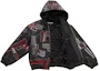 Order Supreme 枪支刺绣连帽皮夹克 黑色