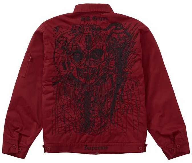 supreme-h-r-giger-embroidered-work-jacket-red