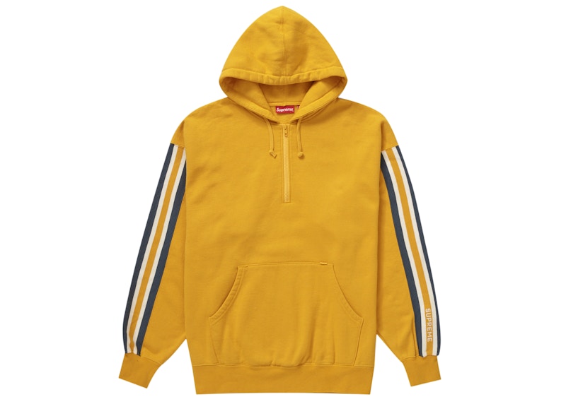 Supreme Half Zip Hooded Sweatshirt Bright Gold
