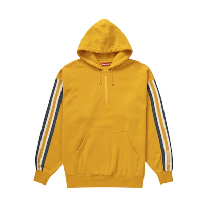 Supreme Half Zip Hooded Sweatshirt Bright Gold