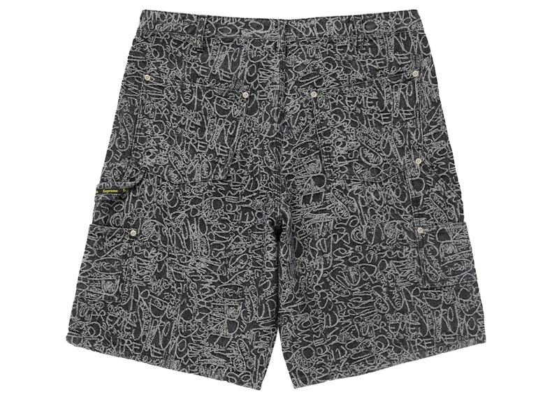 Supreme Handwriting Double Knee Denim Short Black 圖 2