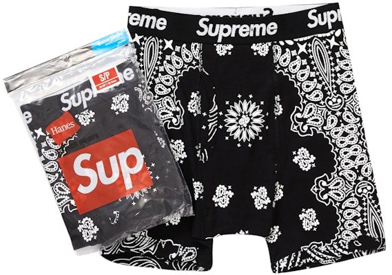 Supreme Hanes Bandana Boxer Briefs (2 Pack) Black Buy Supreme Hanes Bandana Boxer Briefs (2 Pack) Black