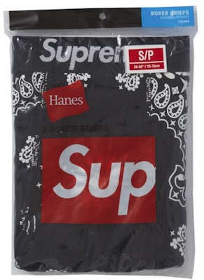 Supreme Hanes Bandana Boxer Briefs (2 Pack) Black Order Supreme Hanes Bandana Boxer Briefs (2 Pack) Black