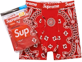 Supreme Hanes Bandana Boxer Briefs (2 Pack) Red Supreme Hanes Bandana Boxer Briefs (2 Pack) Red