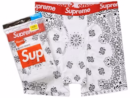 Supreme Hanes Bandana Boxer Briefs (2 Pack) White Supreme Hanes Bandana Boxer Briefs (2 Pack) White