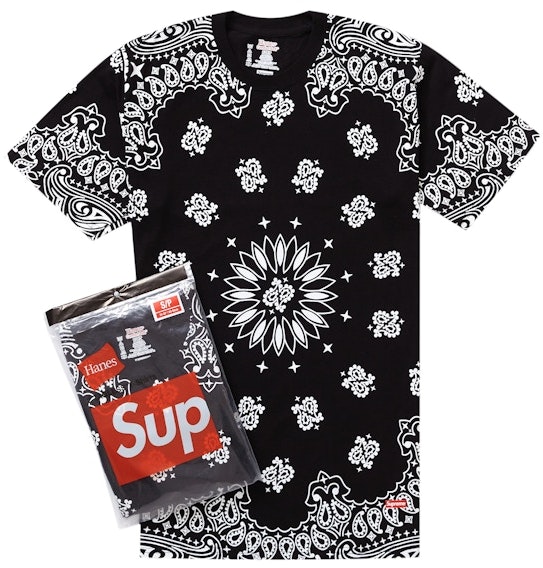 supreme-hanes-bandana-tagless-tees-2-pack-black