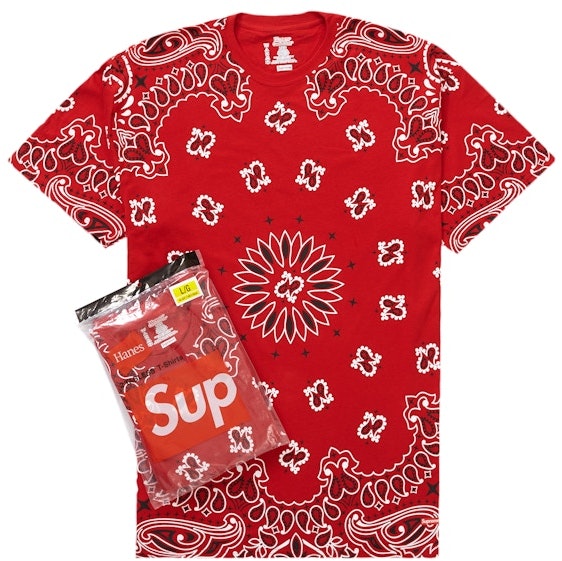 supreme-hanes-bandana-tagless-tees-2-pack-red