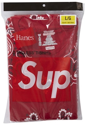 Supreme Hanes Bandana Tagless Tees (2 Pack) Red Order Supreme Hanes Bandana Tagless Tees (2 Pack) Red