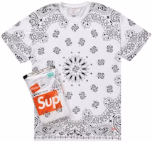 Supreme Hanes Bandana Tagless Tees (2 Pack) White Supreme Hanes Bandana Tagless Tees (2 Pack) White