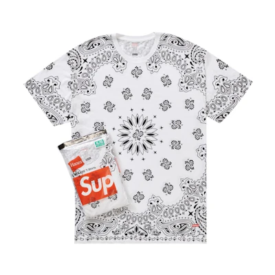 Supreme Hanes Bandana Tagless Tees (2 Pack) White