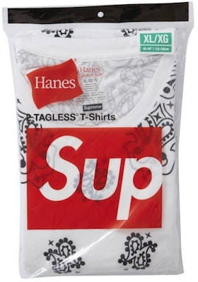 Supreme Hanes Bandana Tagless Tees (2 Pack) White Order Supreme Hanes Bandana Tagless Tees (2 Pack) White