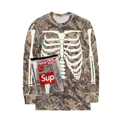 Supreme Hanes Bones Thermal Crew 1 Pack Woodland Camo