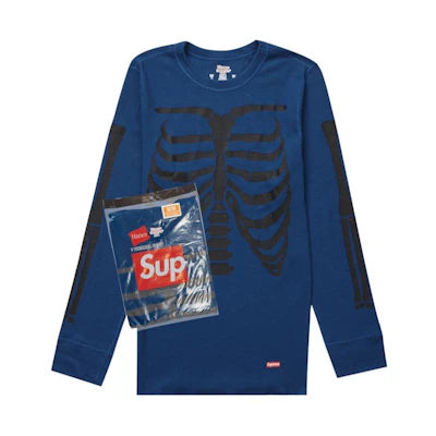 Supreme Hanes Bones Thermal Crew (1 Pack) Blue