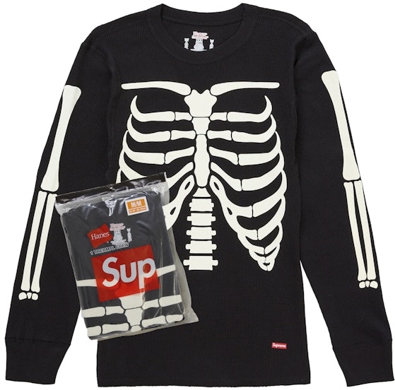 supreme-hanes-bones-thermal-crew-fw-25-1-pack-black