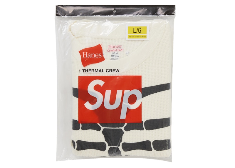 Lookbook 슈프림 헤인즈 본즈 써멀 크루 FW25 (1팩) 화이트