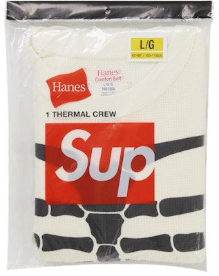 Supreme Hanes Bones Thermal Crew FW25 (1 Pack) White Lookbook Supreme Hanes Bones Thermal Crew FW25 (1 Pack) White