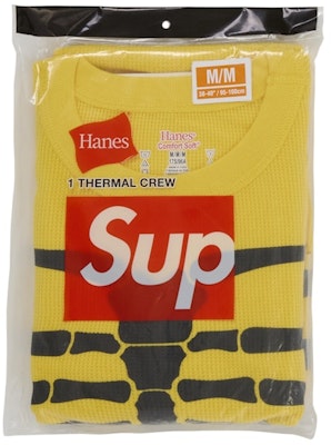 Supreme Hanes Bones Thermal Crew FW25 (1 Pack) Yellow Lookbook Supreme Hanes Bones Thermal Crew FW25 (1 Pack) Yellow