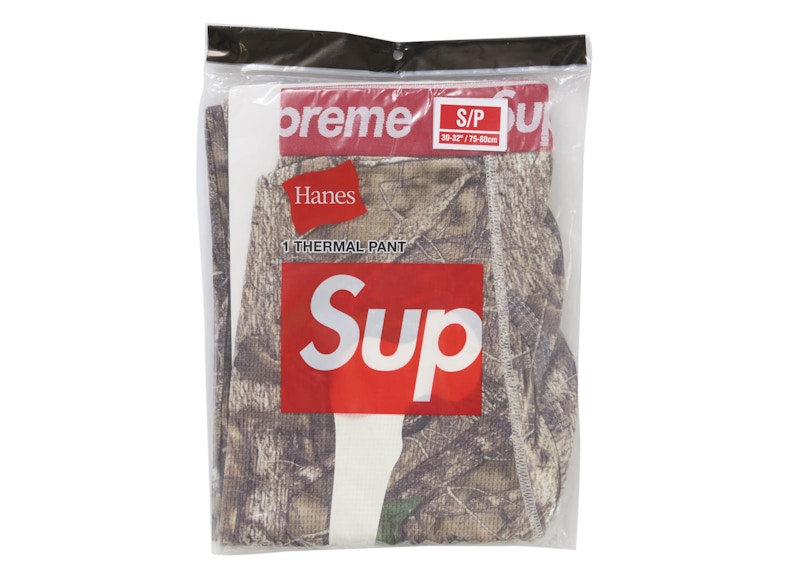 Shop シュプリーム ヘインズ ボーンズ サーマルパンツ 1パック ウッドランドカモ