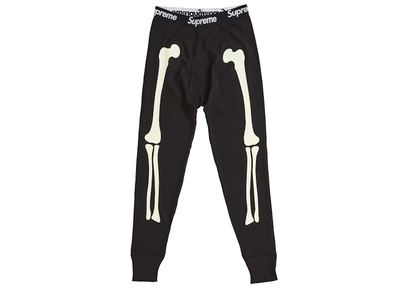 Order シュプリーム ヘインズ ボーンズ サーマルパンツ FW25 (1パック) ブラック