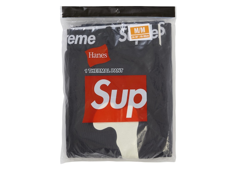 Shop シュプリーム ヘインズ ボーンズ サーマルパンツ FW25 (1パック) ブラック