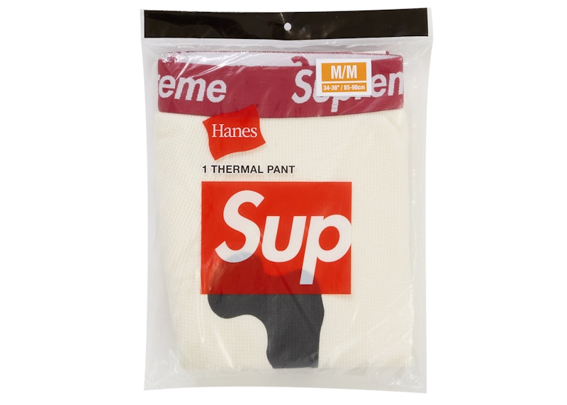 Shop シュプリーム ヘインズ ボーンズ サーマルパンツ FW25 (1パック) ホワイト