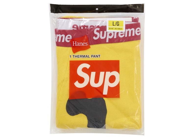 Shop シュプリーム ハインズ ボーンズ サーマルパンツ FW25 (1パック) イエロー