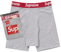 Supreme Hanes Boxer Briefs (2 Pack) Heather Grey Supreme Hanes Boxer Briefs (2 Pack) Heather Grey