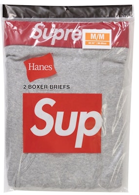 Supreme Hanes Boxer Briefs (2 Pack) Heather Grey Lookbook Supreme Hanes Boxer Briefs (2 Pack) Heather Grey