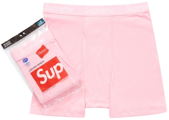 Supreme Hanes Boxer Briefs (2 Pack) Pink Buy Supreme Hanes Boxer Briefs (2 Pack) Pink