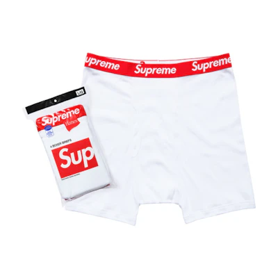 Supreme Hanes Boxer Briefs (4 Pack) White