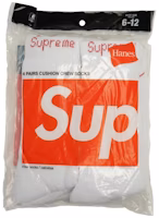 Supreme Hanes Crew (4 Pack) Socks White Supreme Hanes Crew (4 Pack) Socks White