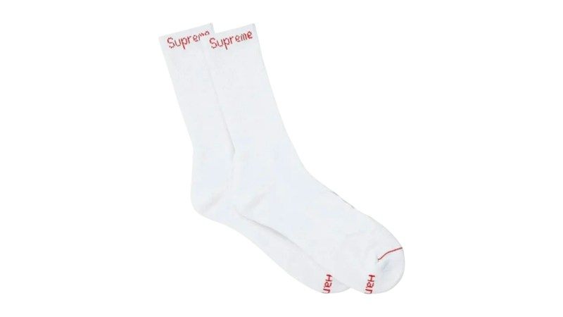 Supreme Hanes Crew Socks (1 Pair) White