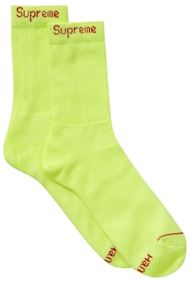 Supreme Hanes Crew Socks (4 Pack) Flourescent Yellow Order Supreme Hanes Crew Socks (4 Pack) Flourescent Yellow