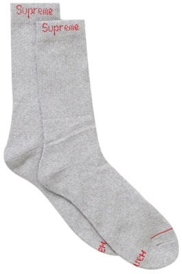 Supreme Hanes Crew Socks (4 Pack) Heather Grey Order Supreme Hanes Crew Socks (4 Pack) Heather Grey
