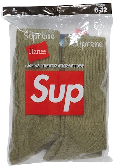 supreme-hanes-crew-socks-4-pack-olive